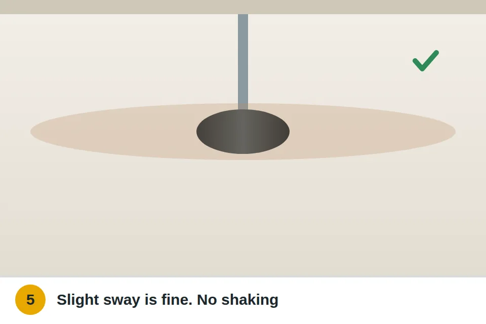 Ceiling fan running smoothly on each speed setting