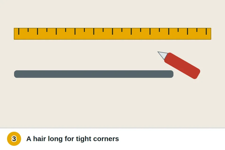 Tape measure along the frame and new weatherstrip cut to length with a utility knife