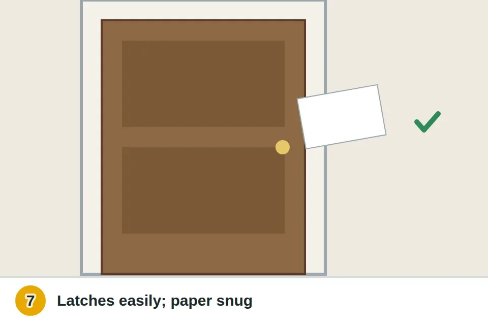 Door closing and latching easily, with the paper now held snug everywhere