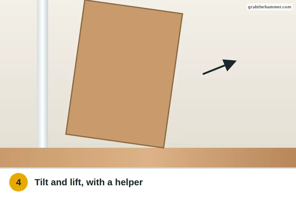 Door tilted away from the frame at the hinge side and lifted off