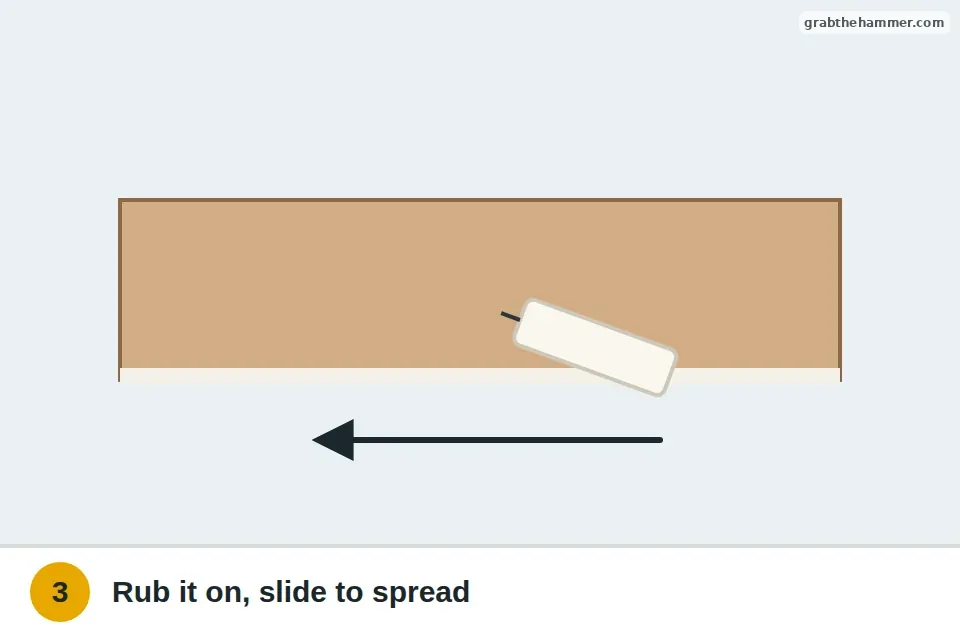 Plain white candle rubbed along the bottom edge of a wooden drawer